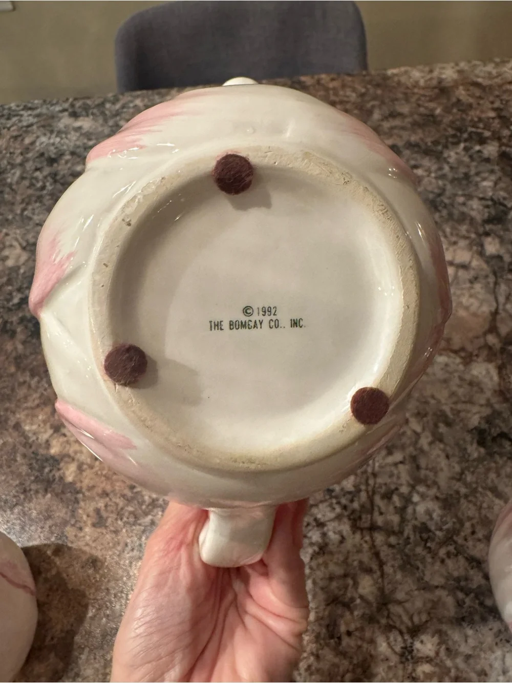 Vintage 1992 The Bombay Company Pink Tulip Ceramic Tea Set